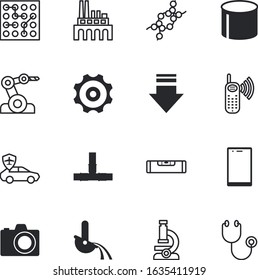 technology vector icon set such as: audio, clip, perfect, listen, smoke, autonomous, website, ram, vision, radio, piping, pulse, robotic, strand, silhouette, technical, transportation, care