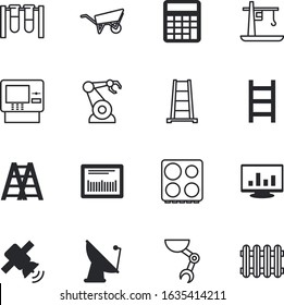 technology vector icon set such as: engine, school, antenna, household, automation, computing, temperature, cook, currency, calculate, operating, decorative, deposit, beaker, transaction, buy