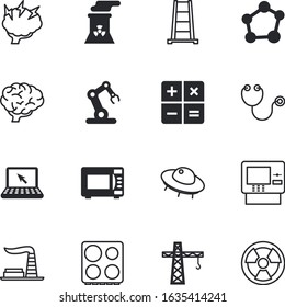 technology vector icon set such as: disaster, steel, communication, atomic, robot, glass, hormones, molecular, heart, clinic, network, robotic, ship, intuition, model, currency, mystery, dispenser