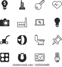 technology vector icon set such as: scientific, skeleton, interface, portable, gadget, oven, cardiogram, success, measurement, hot, bracelet, cooking, environmental, home, attraction, professional
