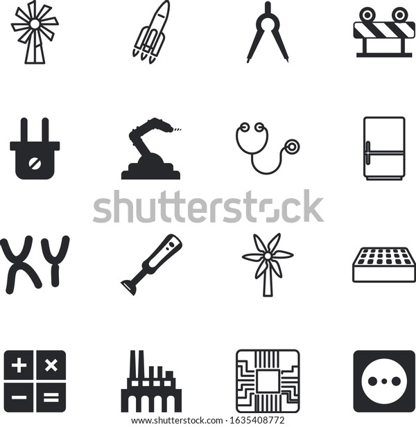 technology vector icon set such as:\
calculation, gene, town, measurement, flash, doctor, oil, icons,\
stylish, extraction, geometric, summer, launch, cold, calculator,\
mathematics,\
photography