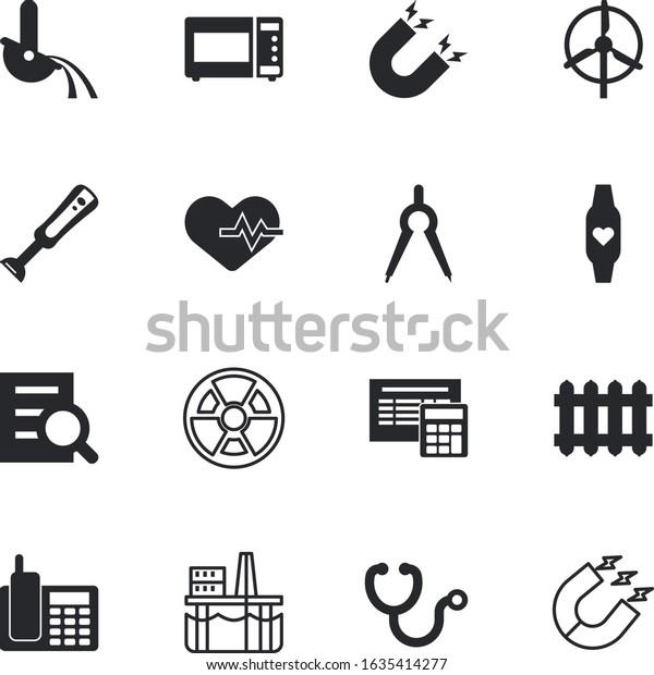 technology vector icon set such as: generator,\
radio, frequency, running, windmill, factory, chemical, accounting,\
trolley, accessory, generation, station, plan, residence, compass,\
winter, drawing
