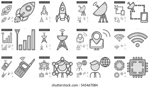 Technology vector line icon set isolated on white background. Technology line icon set for infographic, website or app. Scalable icon designed on a grid system.