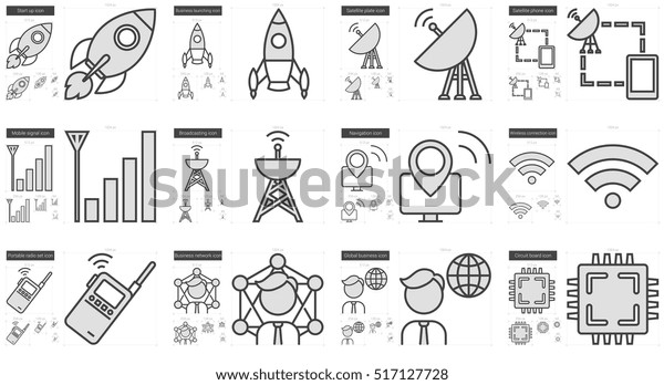 Technology vector line icon set isolated
on white background. Technology line icon set for infographic,
website or app. Scalable icon designed on a grid
system.