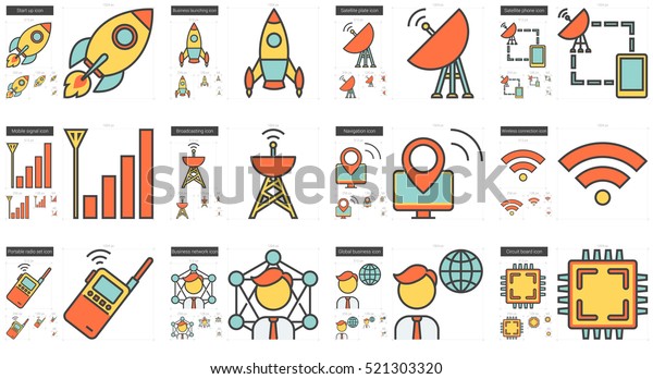 Technology vector line icon set isolated\
on white background. Technology line icon set for infographic,\
website or app. Scalable icon designed on a grid\
system.
