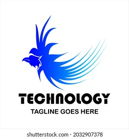 technology vector logo for company or group, abstract logo flying eagle illustration, modern template, simple and minimalist logotype, just what you want