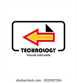 technology vector logo for company or group, abstract logo continue button illustration, modern template, simple and minimalist logotype, just what you want