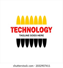 technology vector logo for company or group, abstract logo lined up semi-circle, modern template, simple and minimalist logotype, just what you want