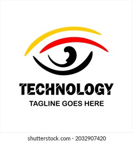 technology vector logo for company or group, abstract logo abstract eyes, modern template, simple and minimalist logotype, just what you want