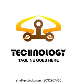 logotipo vectorial de tecnología para empresas o grupos, logotipo abstracto, energía eléctrica y circuitos metálicos., plantilla moderna, logotipo simple y minimalista, justo lo que desee