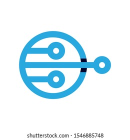 Technology - vector logo for corporate identity. Network, internet tech concept illustration. Vector circle technology