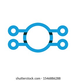 Technology - vector logo for corporate identity. Abstract chip sign. Network, internet tech concept illustration. Vector circle technology