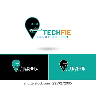 Technologie - Vektorlogo für Corporate Identity. Abstraktes Chip-Zeichen. Network, Internet-Tech Concept Illustration. Design-Element