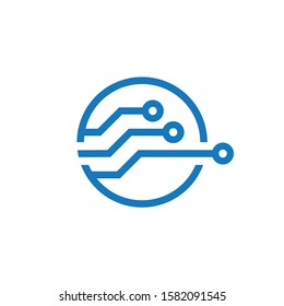 Technology - vector logo template. Abstract chip sign. Network, internet tech concept. Flat design vector icon isolated on white background.