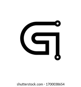 Technology Vektorillustration Logotype, die das Logo der G Minimal Design-Schalttafel bildet