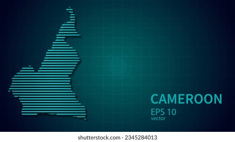 Technology vector map of cameroon, futuristic modern website background or cover page .