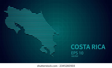 Technology vector map of costa rica, futuristic modern website background or cover page .