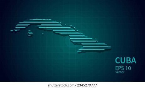 Mapa vectorial de tecnología de cuba, fondo futurista moderno del sitio web o portada .