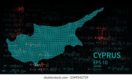 Technology vector map of Cyprus, connection futuristic modern website background or cover page .