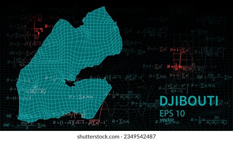 Technology vector map of Djibouti, connection futuristic modern website background or cover page .
