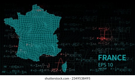 Mapa vectorial de tecnología de francia, conexión futurista de fondo del sitio web o portada .