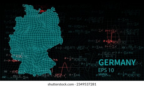Technology vector map of Germany, connection futuristic modern website background or cover page .