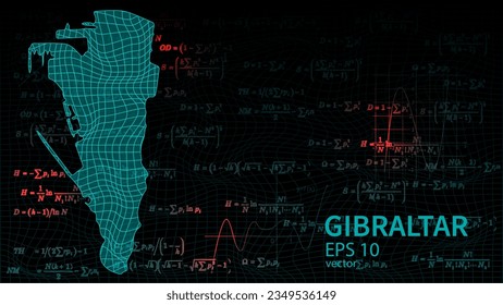 Technology vector map of Gibraltar connection futuristic modern website background or cover page .