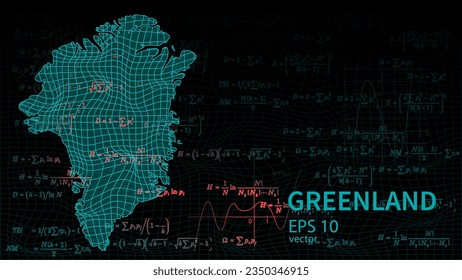 Technology vector map of Greenland, connection futuristic modern website background or cover page .