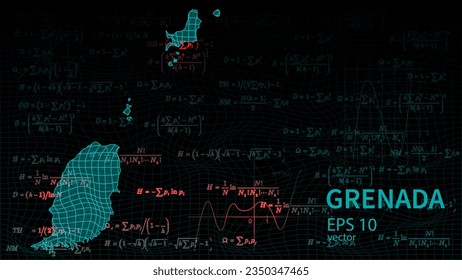 Technology vector map of Grenada, connection futuristic modern website background or cover page .