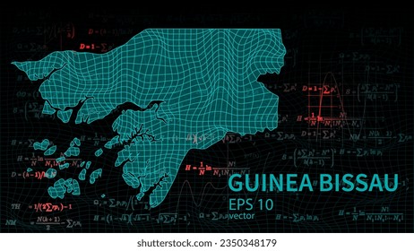 Technology vector map of Guinea Bissau, connection futuristic modern website background or cover page .