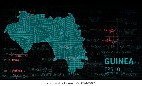 Technology vector map of Guinea, connection futuristic modern website background or cover page .