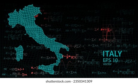 Technology vector map of Italy, connection futuristic modern website background or cover page .