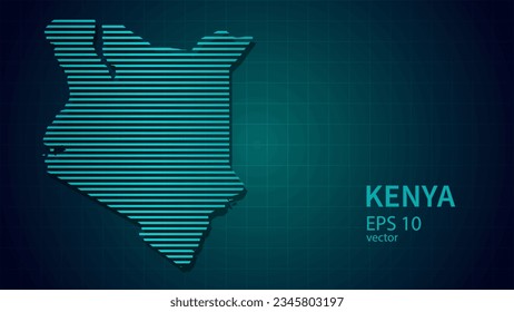 Technology vector map of Kenya, futuristic modern website background or cover page .