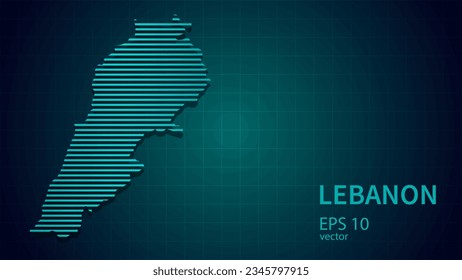 Technology vector map of Lebanon, futuristic modern website background or cover page .