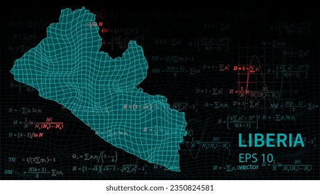 Technology vector map of Liberia, connection futuristic modern website background or cover page .