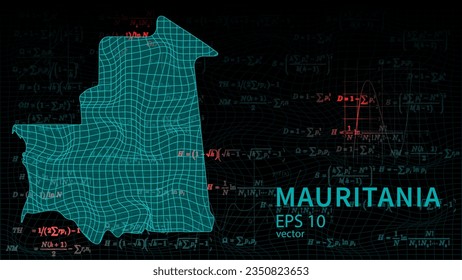 Technology vector map of Mauritania, connection futuristic modern website background or cover page .