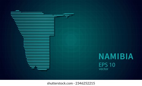 Technology vector map of Namibia, futuristic modern website background or cover page .