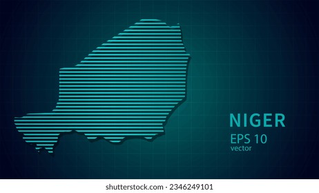 Technology vector map of Niger, futuristic modern website background or cover page .