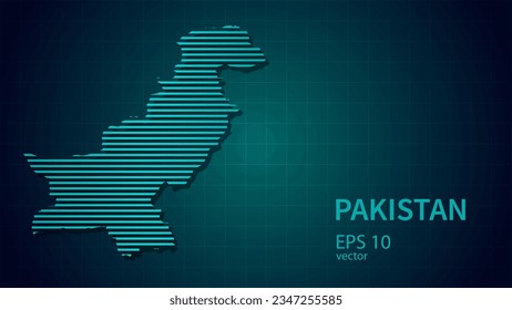 Mapa vectorial de la tecnología de pakistán, fondo futurista moderno del sitio web o portada .