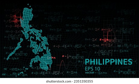 Technology vector map of Philippines, connection futuristic modern website background or cover page .
