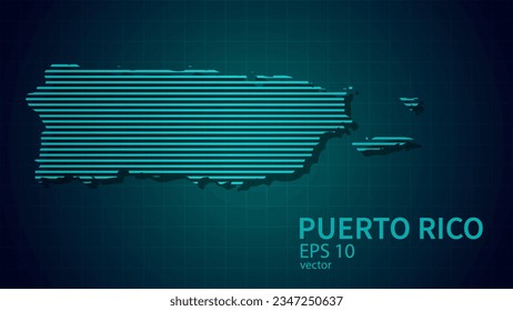 Technology vector map of Puerto Rico, futuristic modern website background or cover page .