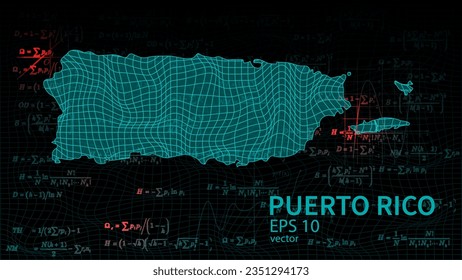 Technology vector map of Puerto Rico, connection futuristic modern website background or cover page .