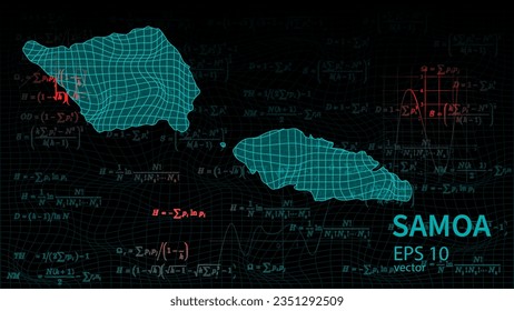 Technology vector map of Samoa, connection futuristic modern website background or cover page .