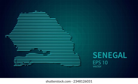 Technologie-Vektorkarte Senegal, futuristische moderne Website Hintergrund oder Titelseite .