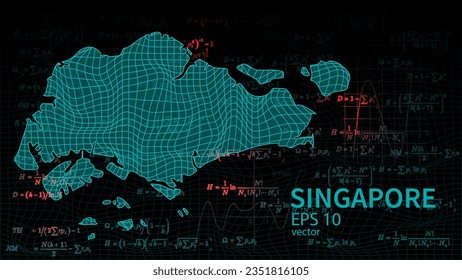 Technologie-Vektorkarte von Singapur, Verbindung futuristischen modernen Website-Hintergrund oder Titelseite .