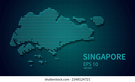 Technologie-Vektorkarte von Singapur, futuristische moderne Website-Hintergrund oder Titelseite .