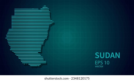 Technology vector map of Sudan, futuristic modern website background or cover page .