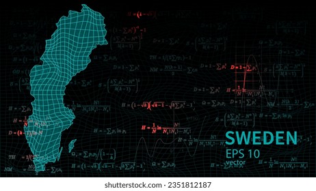 Technologie-Vektorkarte von Schweden, Verbindung futuristischen modernen Website-Hintergrund oder Titelseite .