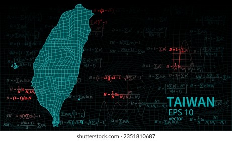 Technology vector map of Taiwan, connection futuristic modern website background or cover page .