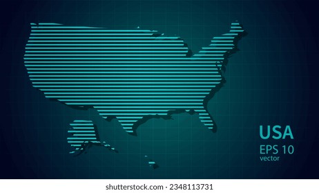 Technology vector map of USA, futuristic modern website background or cover page .